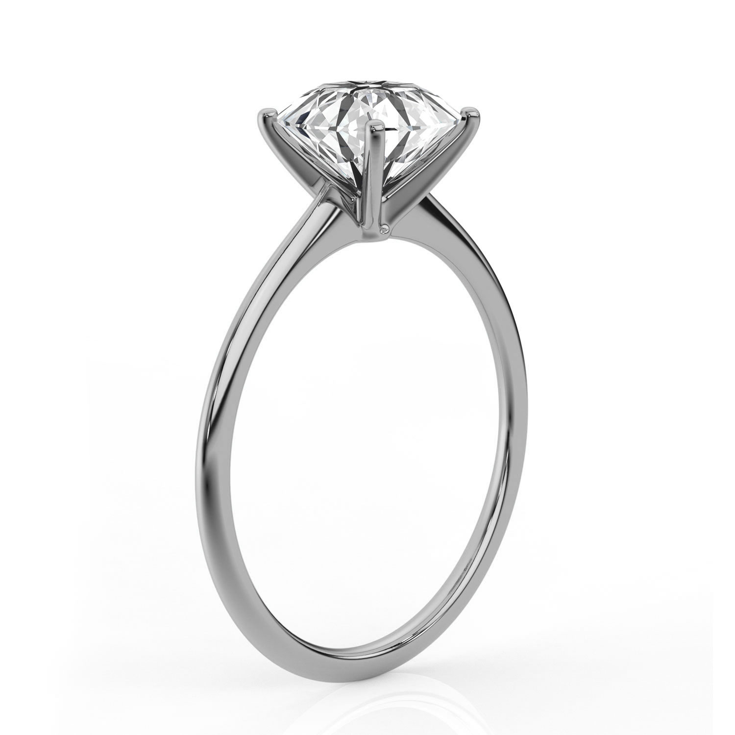 14K White Gold Reli Petitie 1.2 MM Solitaire Ring